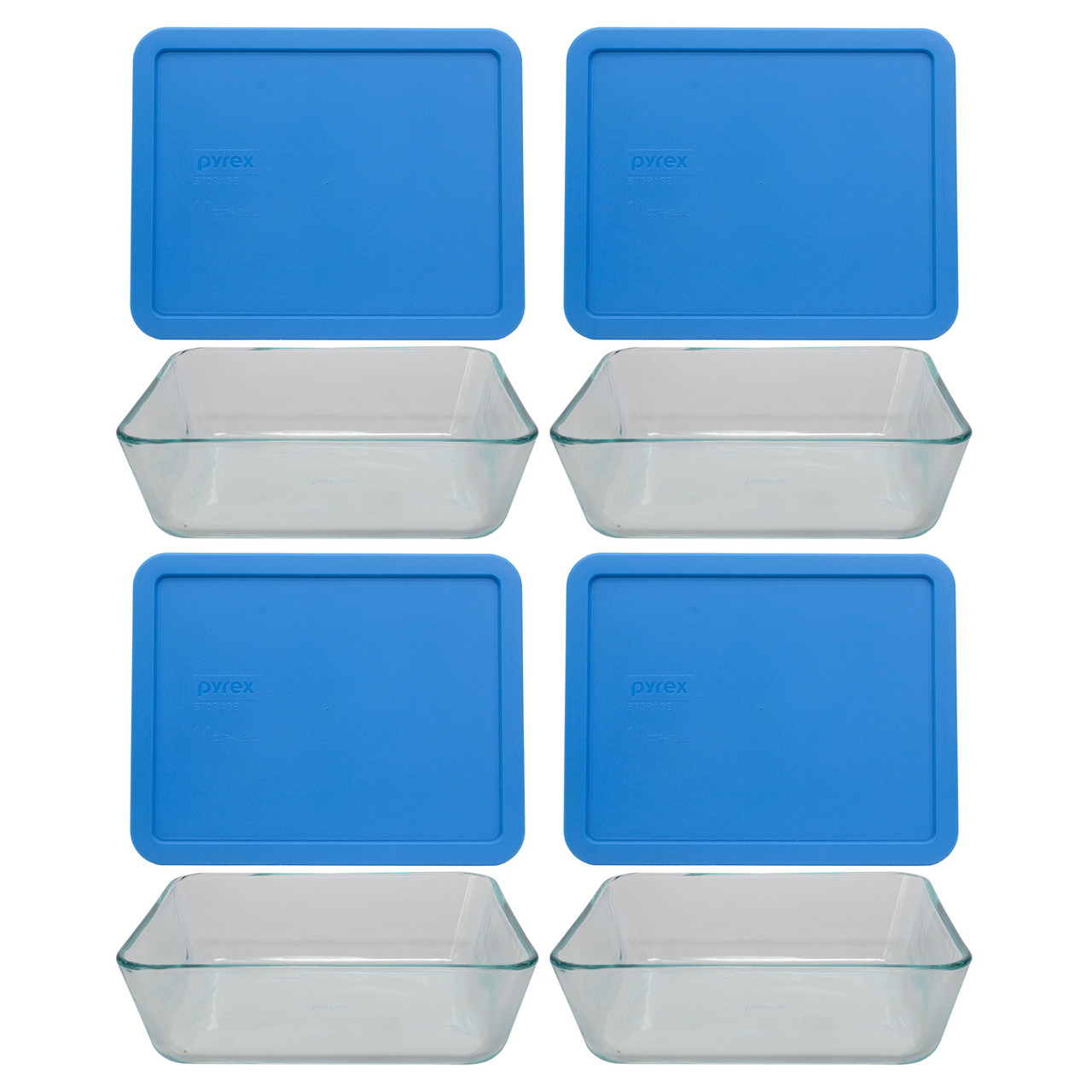 4-cup Glass Food Storage Container with Blue Lid