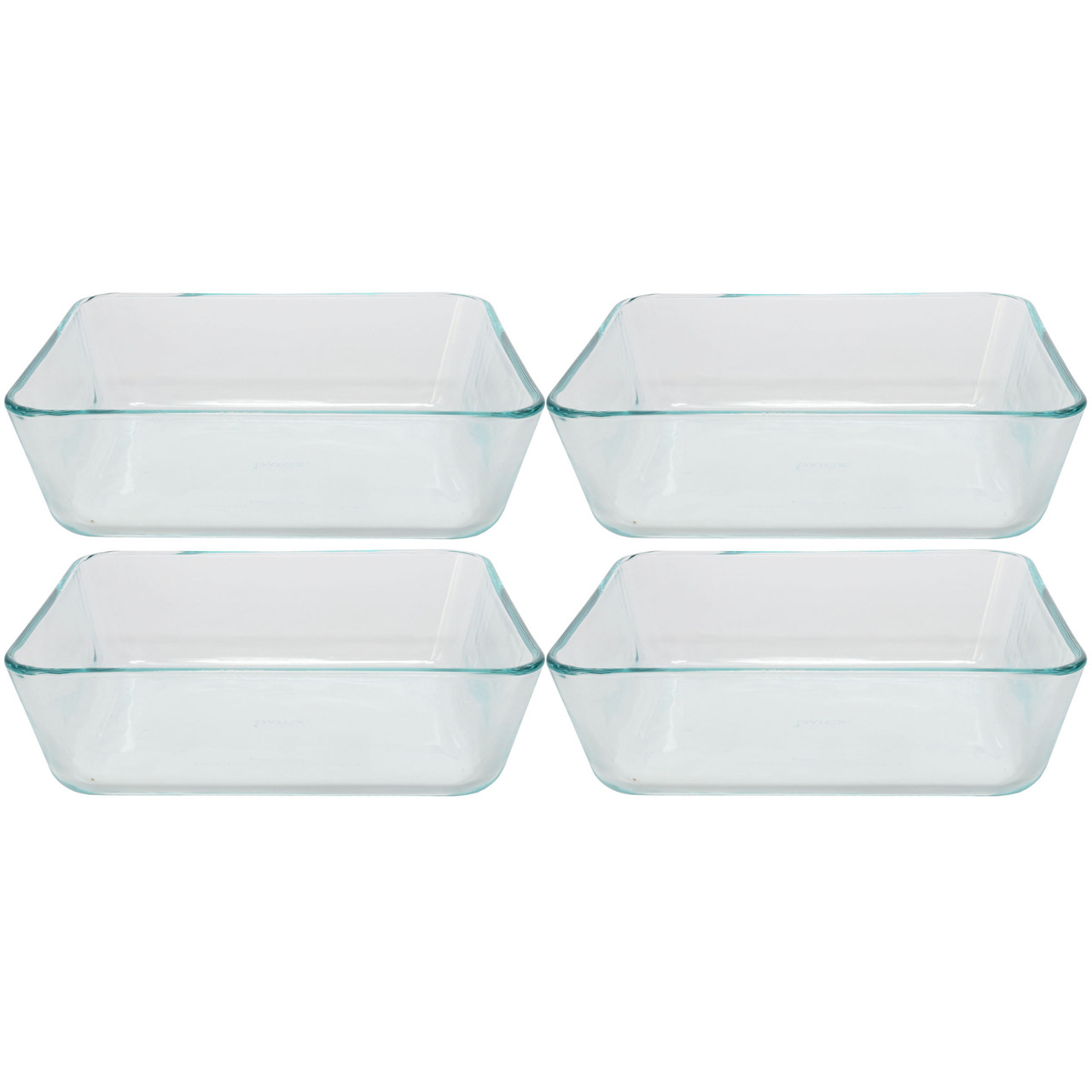 Pyrex 7211 6-Cup Rectangle Glass Food Storage Dish w/ 7211-PC Edamame Green Lid Cover (2-Pack)