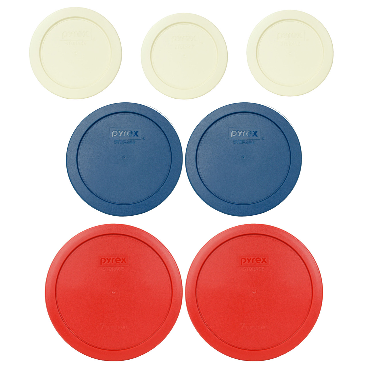 Pyrex 7210 Lid – 3x 2-Cup (7200-PC), 3x 4-Cup (7201-PC), 3x 6/7