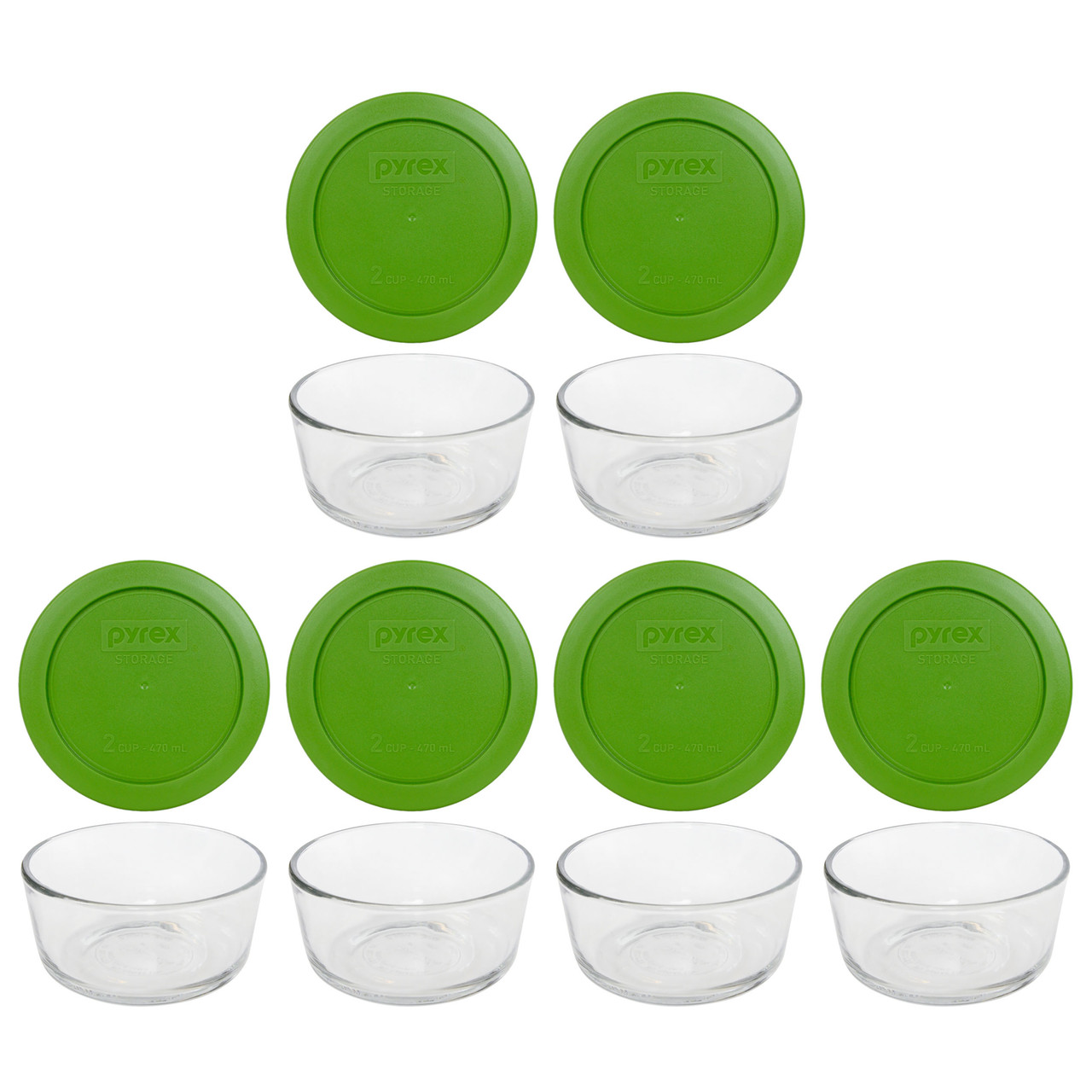  Pyrex 6-Piece 2-Cup Glass Food Storage Set with Lids