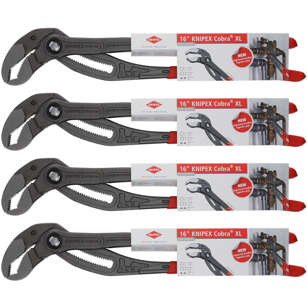 Knipex 87 01 400 US 16in XL Water Pump Pliers - 4-Pack | Helton Tool & Home