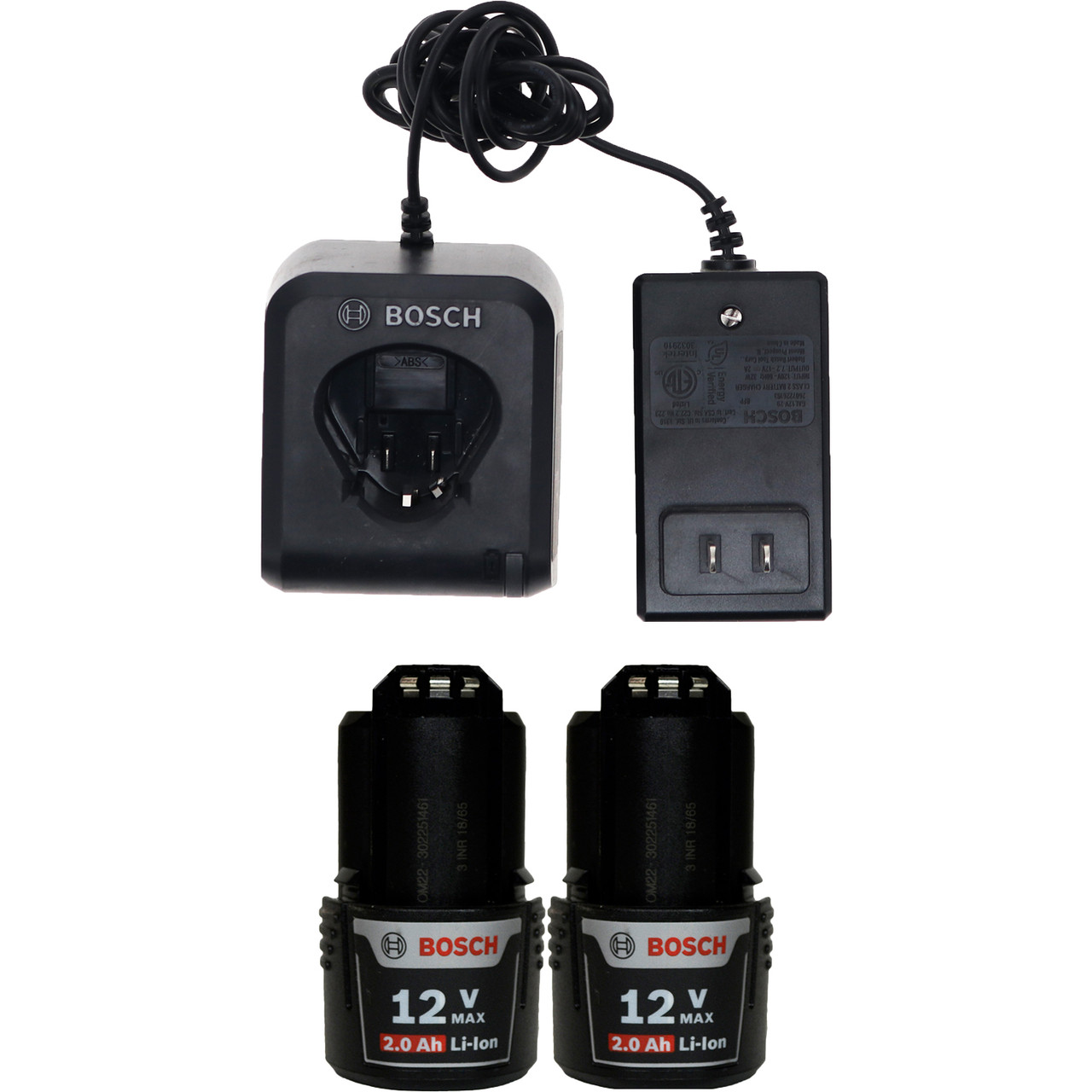 Bosch GAL12V-20 12V Battery Charger \u0026 (2) BAT414 12V Battery