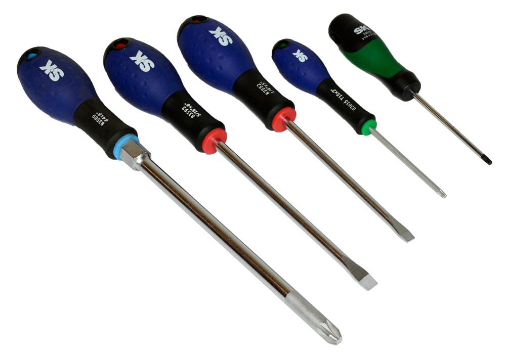 SK Tools SKSD05 5-Piece Torx, Flat, and Phillips Screwdriver Set with ...