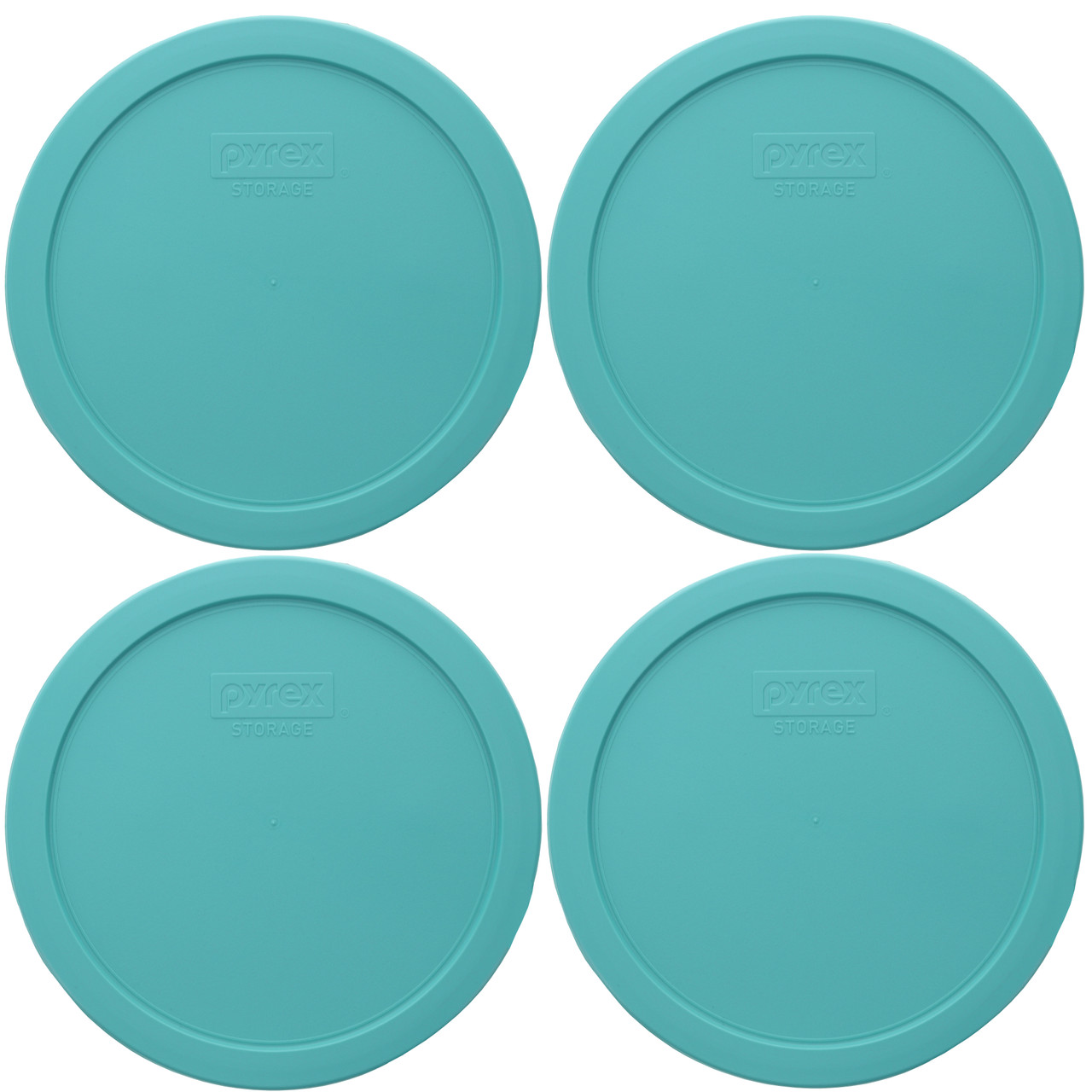 Pyrex (2) 7203 7-Cup Glass Bowl & (2) 7402-PC Sea Glass Lid (2-Pack), Blue