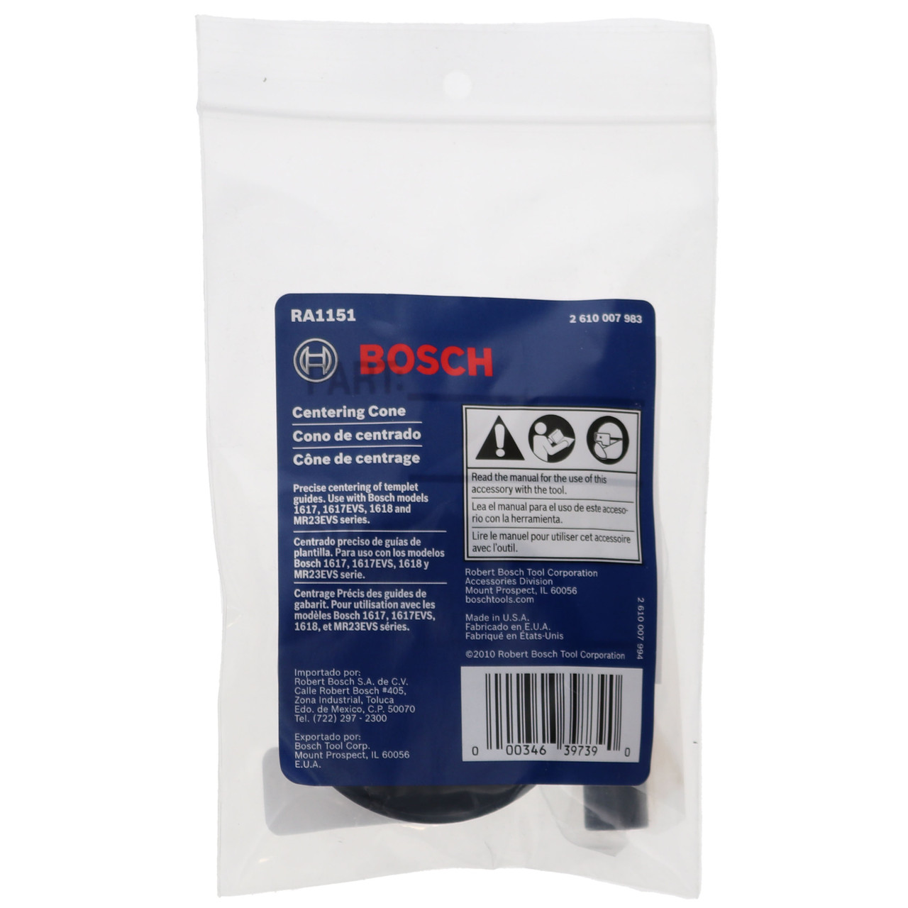 Bosch RA1151 Router Subbase Centering Pin and Cone for Models