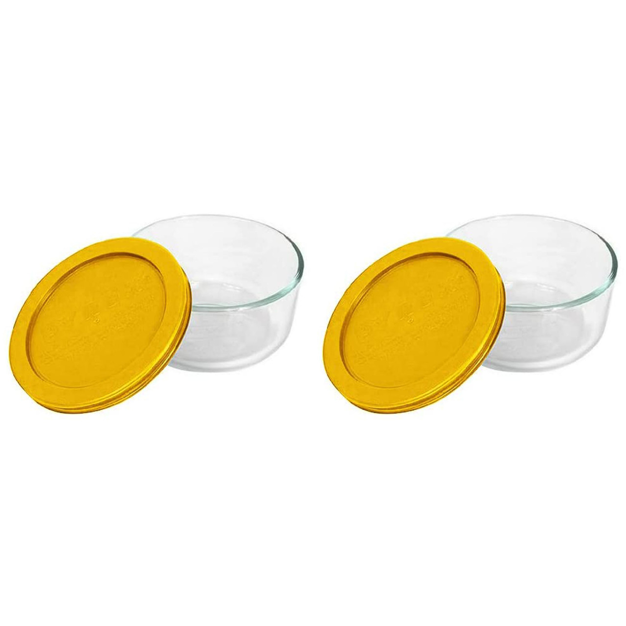 Pyrex Ultimate OV-7200 White Round Glass Storage Lids - 2 Pack