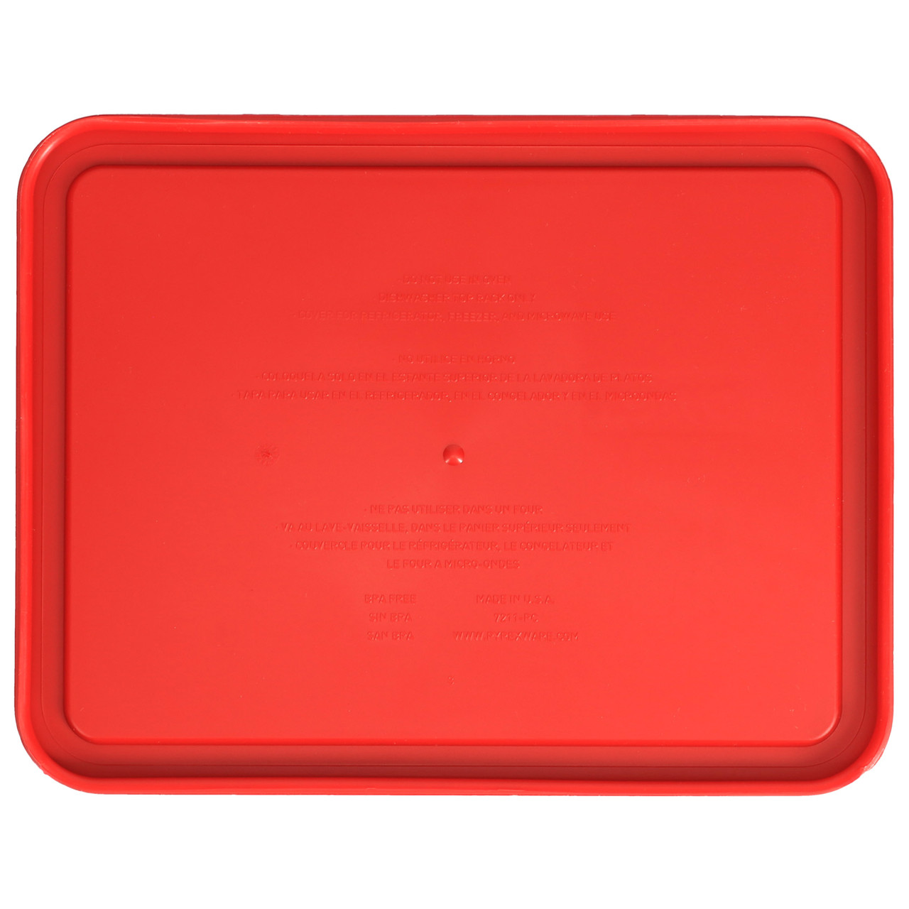 Pyrex 7211-PC Poppy Red Rectangle Plastic Storage Replacement Lid