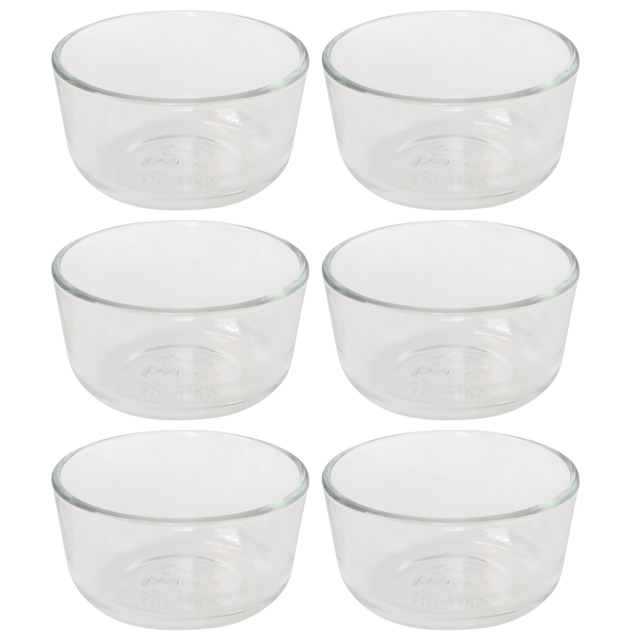6 Piece Borosilicate Glass Prep Bowl Set with Plastic Lids - 6