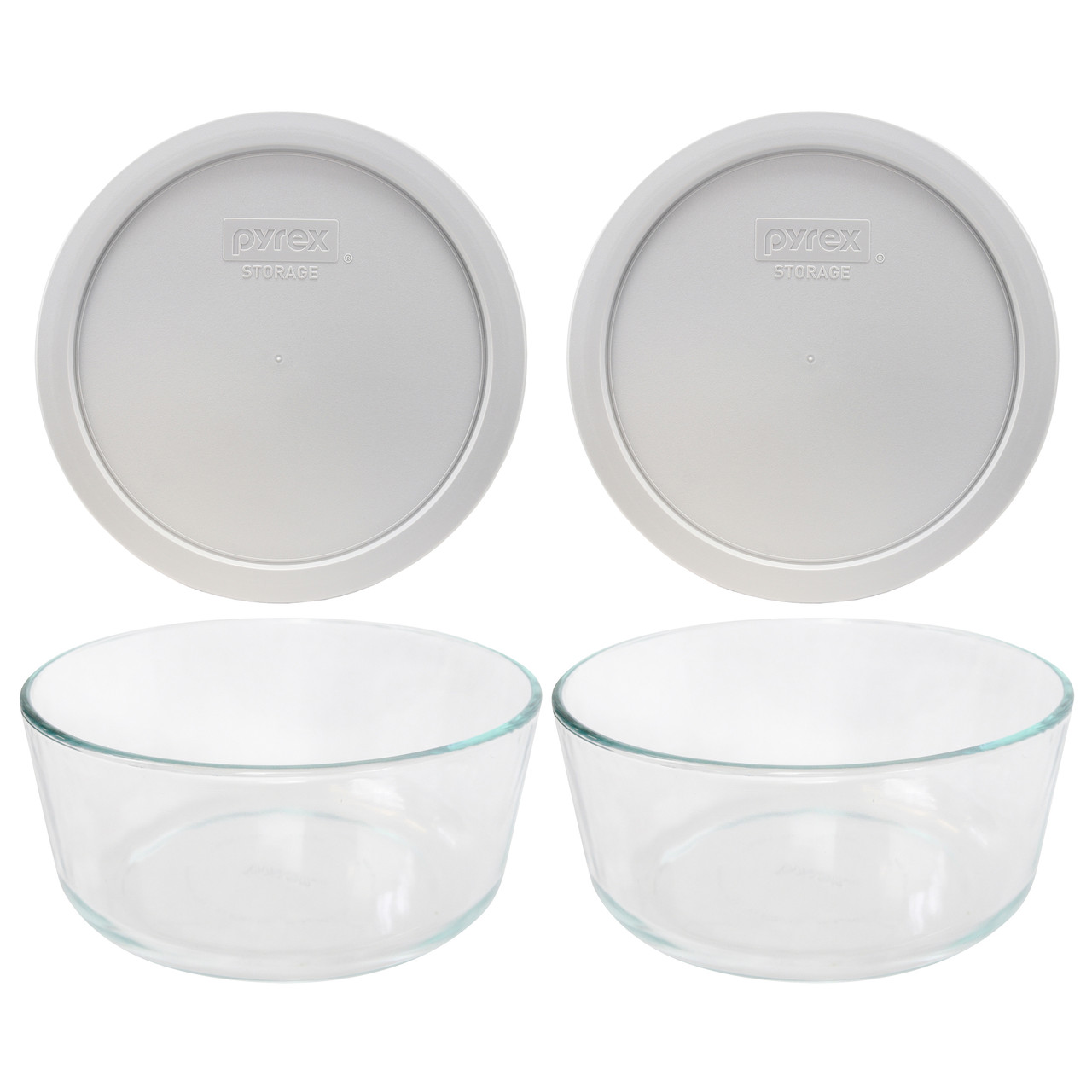 Pyrex Glass Bowls with Grey Lids, Set of 2 + Reviews