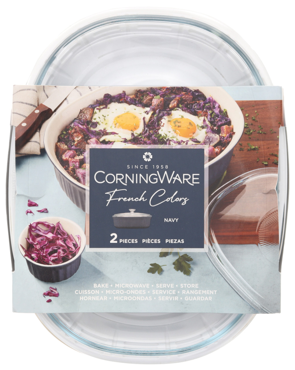 Corningware French Colors 2.5 Quart Navy Oval Baking Dish