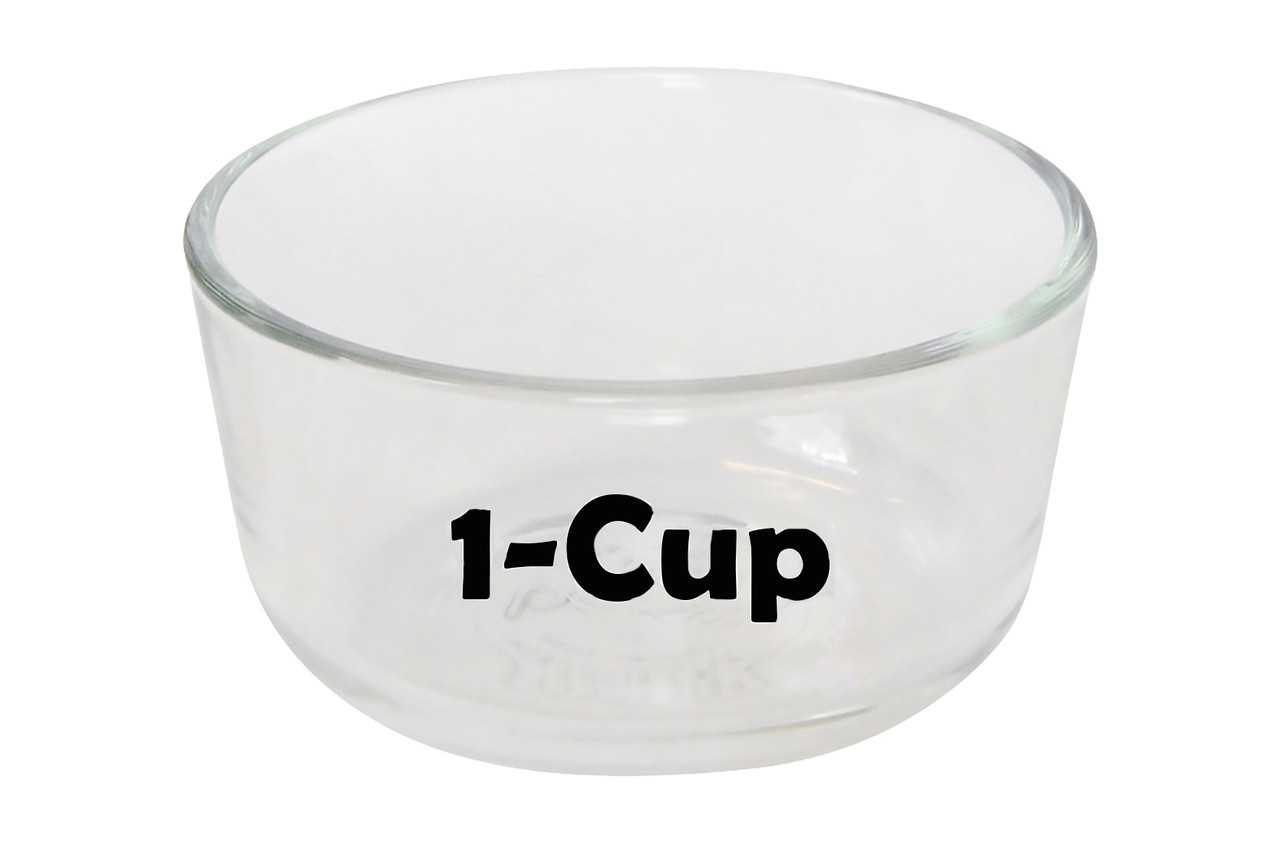 Pyrex (4) 7201 4-Cup Clear Glass Bowls & (4) 7201-PC 4-Cup White Plastic  Storage Lids, Made in USA