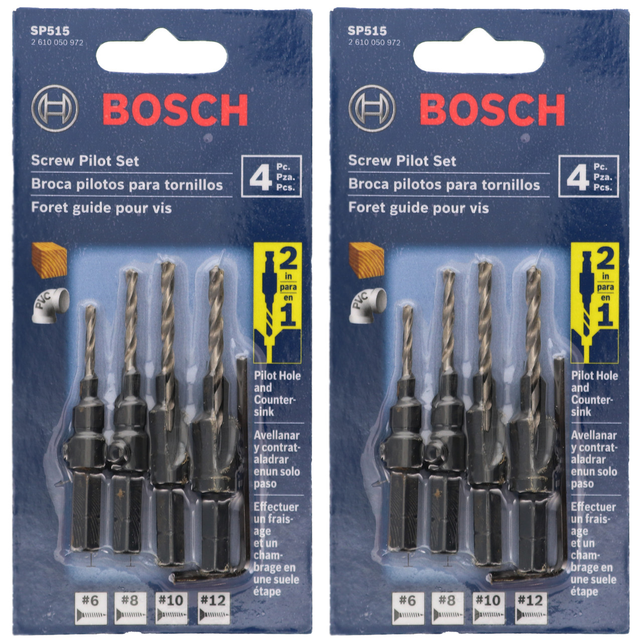 Bosch SP515 5 Piece HEX Shank Countersink Screw Pilot Set 2 Pack