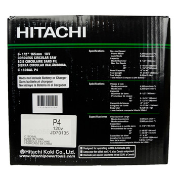 Metabo HPT/Hitachi C18DBALP4 18V Brushless 6-1/2in. Li-Ion Circular Saw, Tool Only Metabo HPT/Hitachi C18DBALP4 18V Brushless 6-1/2in. Li-Ion Circular Saw, Tool Only