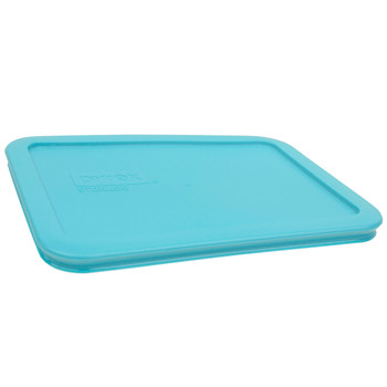 Pyrex 7210-PC (2) Surf Blue, (2) Muddy Aqua, and (2) White Food Storage Replacement Lid Cover