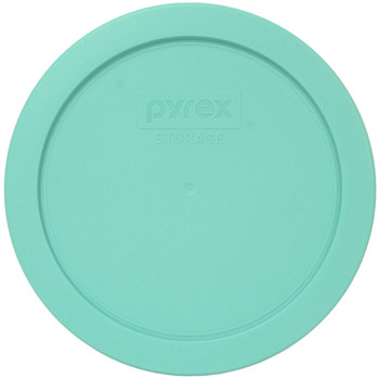Pyrex 7201-PC Sea Glass Blue Round Plastic Food Storage Replacement Lid Cover (2-Pack)