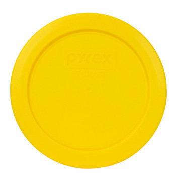 Pyrex 7200-PC Meyer Lemon Yellow Round Plastic Food Storage Replacement Lid Cover (4-Pack)