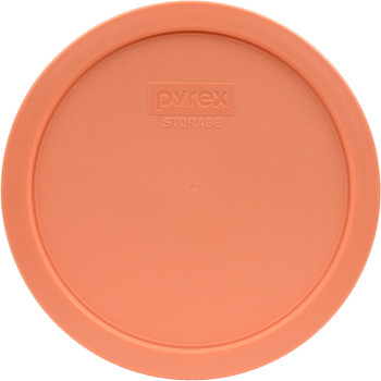 Pyrex 7402-PC Bahama Sunset Orange Round Plastic Food Storage Replacement Lid Cover (6-Pack)