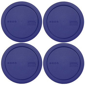 Pyrex 322-PC Blue Round Food Storage Bowl Replacement Plastic Lid (4-Pack)