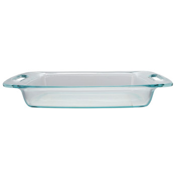 Pyrex (1) C-233 3qt Easy Grab Glass Baking Dish & (1) C-233-PC 3qt Blue Easy Grab Lid