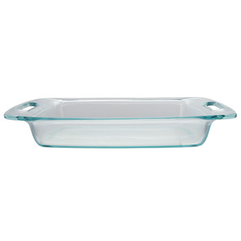 Pyrex (2) C-233 3qt Easy Grab Glass Baking Dishes & (2) C-233-PC 3qt Blue Easy Grab Lids Pyrex (2) C-233 3qt Easy Grab Glass Baking Dishes & (2) C-233-PC 3qt Blue Easy Grab Lids