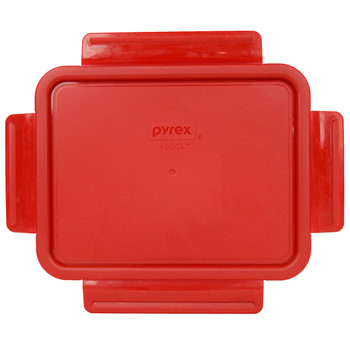 Pyrex 7211R-PC 4-Lock/Freshlock Poppy Red Plastic Replacement Lid Cover (2-Pack)