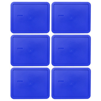 Pyrex 7212-PC Cadet Blue Rectangle Plastic Food Storage Replacement Lid (6-Pack)