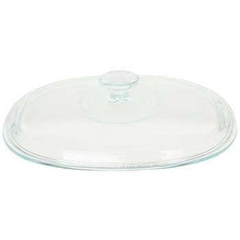 Corningware DC1.5C Fluted Oval Clear Glass Replacement Lid (2-Pack)