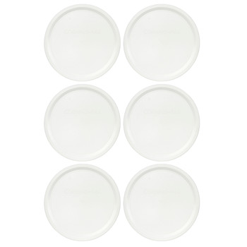Corningware F-24-PC French White Food Storage Replacement Plastic Lid (6-Pack)