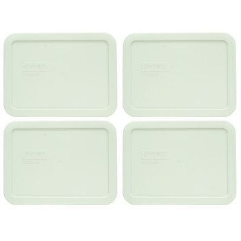 Pyrex 7210-PC White Food Storage Replacement Plastic Lid, Made in the USA (4-Pack)