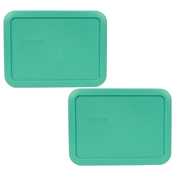 Pyrex 7210-PC Light Green Rectangle Plastic Food Storage Replacement Lid, Made in the USA (2-Pack)