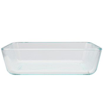 Pyrex 7210 3-Cup Rectangle Glass Food Storage Dish w/ 7210-PC 3-Cup Surf Blue Lid Cover (2-Pack)