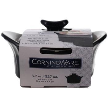 Corningware Stoneware 7.7oz/ 227ml Mini Dessert Baker with Lid (Black) Corningware Stoneware 7.7oz/ 227ml Mini Dessert Baker with Lid (Black)