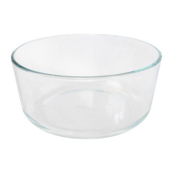 Pyrex 7203 7-Cup Round Glass Food Storage Bowl w/ 7402-PC Pink Plastic Lid Cover (4-Pack)