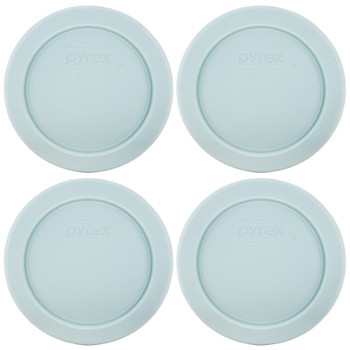 Pyrex 7202-PC 1 Cup Muddy Aqua Blue Storage Replacement Lid (4-Pack)