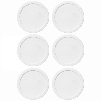 Corelle 428-PC White Round Plastic Food Storage Replacement Lid (6-Pack)