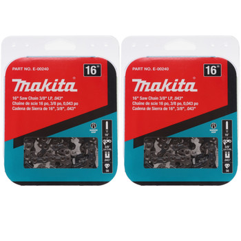 Makita E-00240 16" Saw Chain 3/8" LP .043" Tool Replacement Part (2-Pack)