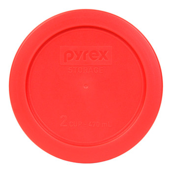 Pyrex Simply Store 7200 Glass 2-Cup Storage Bowls with 7200-PC Red Plastic Lid (3-Pack)