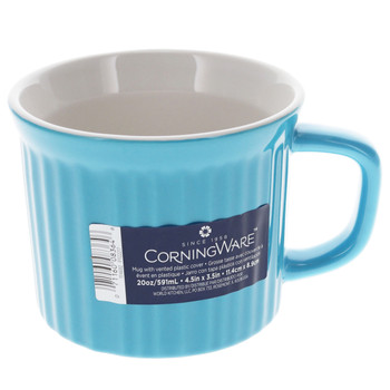 Corningware 20oz Pool Blue Round Soup Meal Mug (2-Pack)