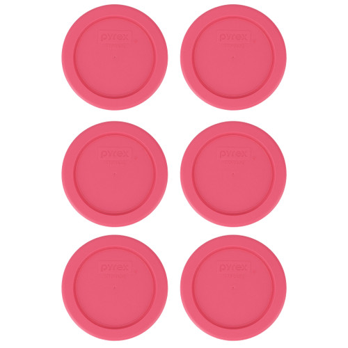 Pyrex 7202-PC 1-Cup Electric Pink Food Storage Replacement Lid Cover (6-Pack)