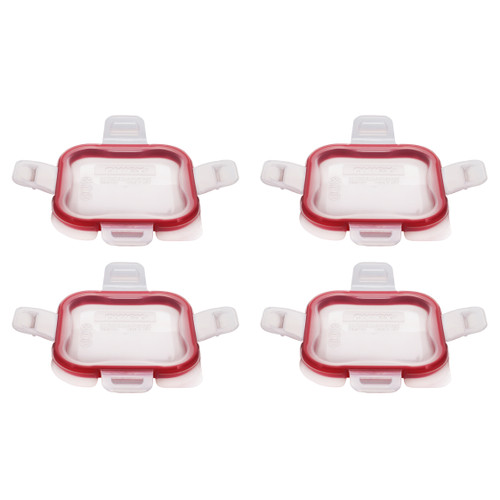 Pyrex 1133093 8701R-PC 1 Cup Freshlock Clear Plastic Lid with Red Gasket (4-Pack)