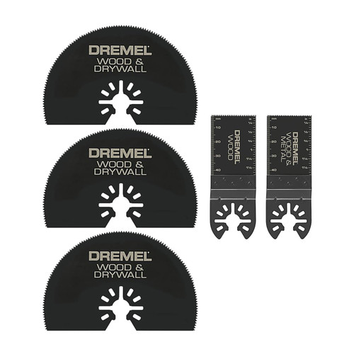 5-Piece Black Oscillating Tool Cutting Blade Assortment Kit
