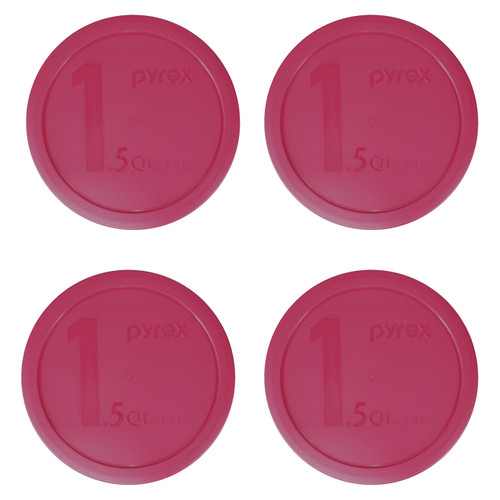 Pyrex 323-PC 1.5qt/1.4L Sangria Red Mixing Bowl Lid (4-Pack)
