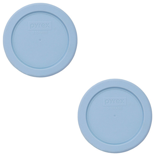 Pyrex 7202-PC 1-Cup Crystal Blue Food Storage Replacement Lid (2-Pack)