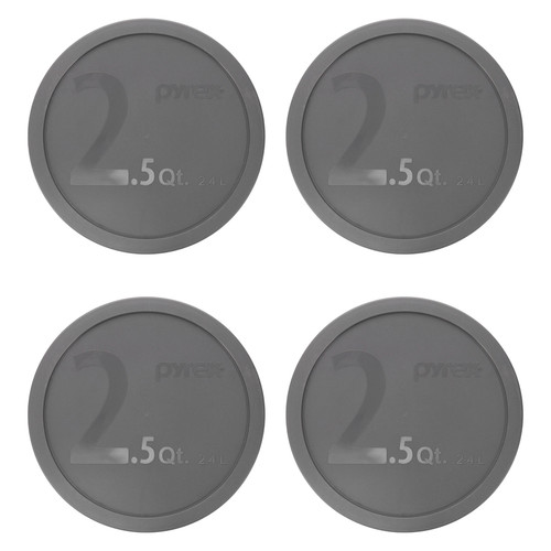 Pyrex 325-PC 2.5qt Puddle Gray Mixing Bowl Lid (4-Pack)