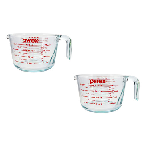 Pyrex 4 Cup Glass Measuring Cup (2-Pack)