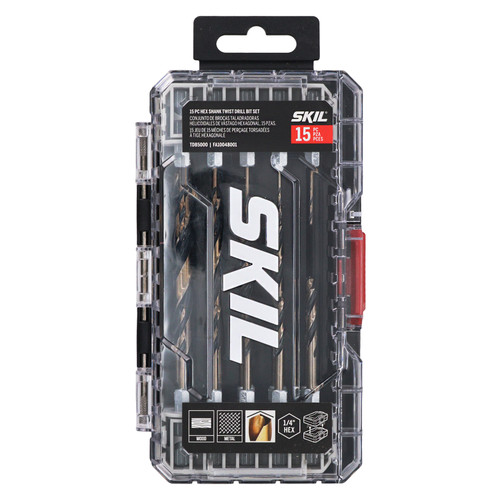 SKIL 15pcs Hex Shank Twist Drill Bit Set