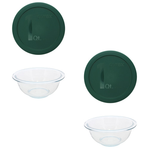 Pyrex 322 Thyme Green 1-Qt Bowl Set (2-Pack)