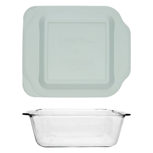 Pyrex 222-D 2.5Qt Deep Glass Baking Dish and 222-PC Sage Green Lid
