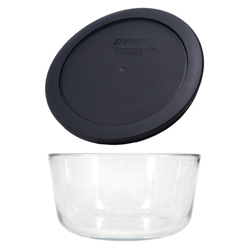 Pyrex 7201 4-Cup Glass Bowl & 7201-PC Black Lid