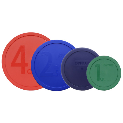 Pyrex 322-PC 1qt Green, 323-PC 1.5qt Blue, 325-PC 2.5qt Cadet Blue, 326-PC Red 4qt Mixing Bowl Lid